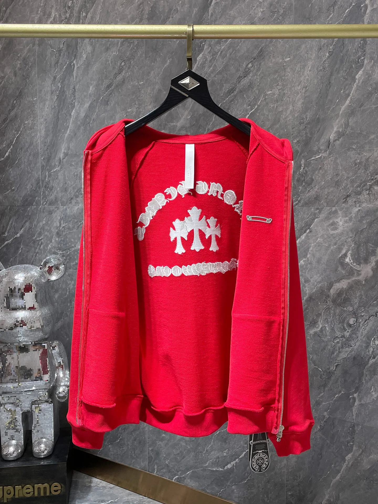 P270 Chrome Hearts Autumn and Winter 2025 counter sync ❤️ Chrome Hearts red U Sailin On zipper sweatshirt Improved customized version 1:1 high-weight high-quality fabric Recommended color: red black Size: S, M, L, XL